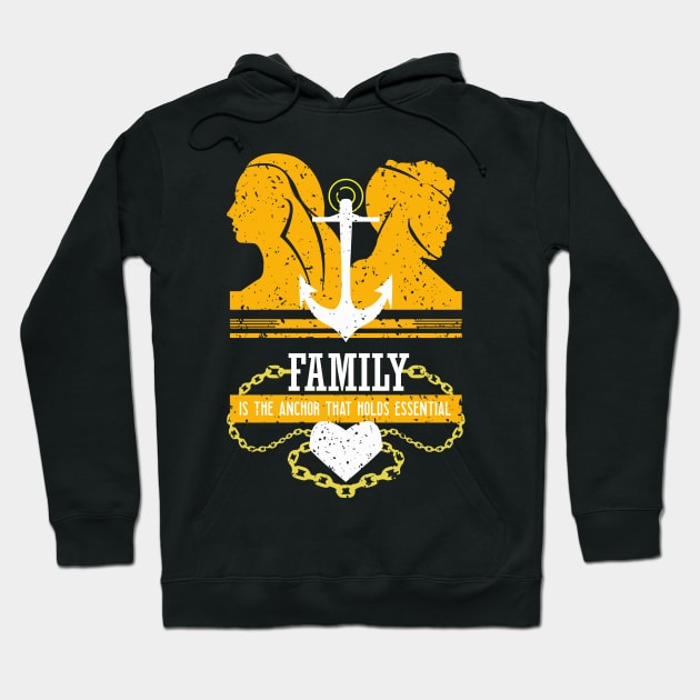 family is the anchor that holds essential orange Hoodie by HCreatives